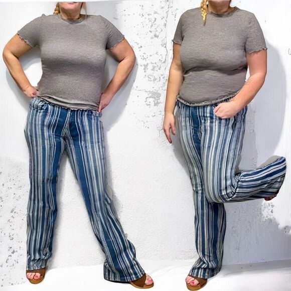 Lucky & Blessed Stripe High Rise Bootcut Denim Jean NWT - Picture 4 of 15